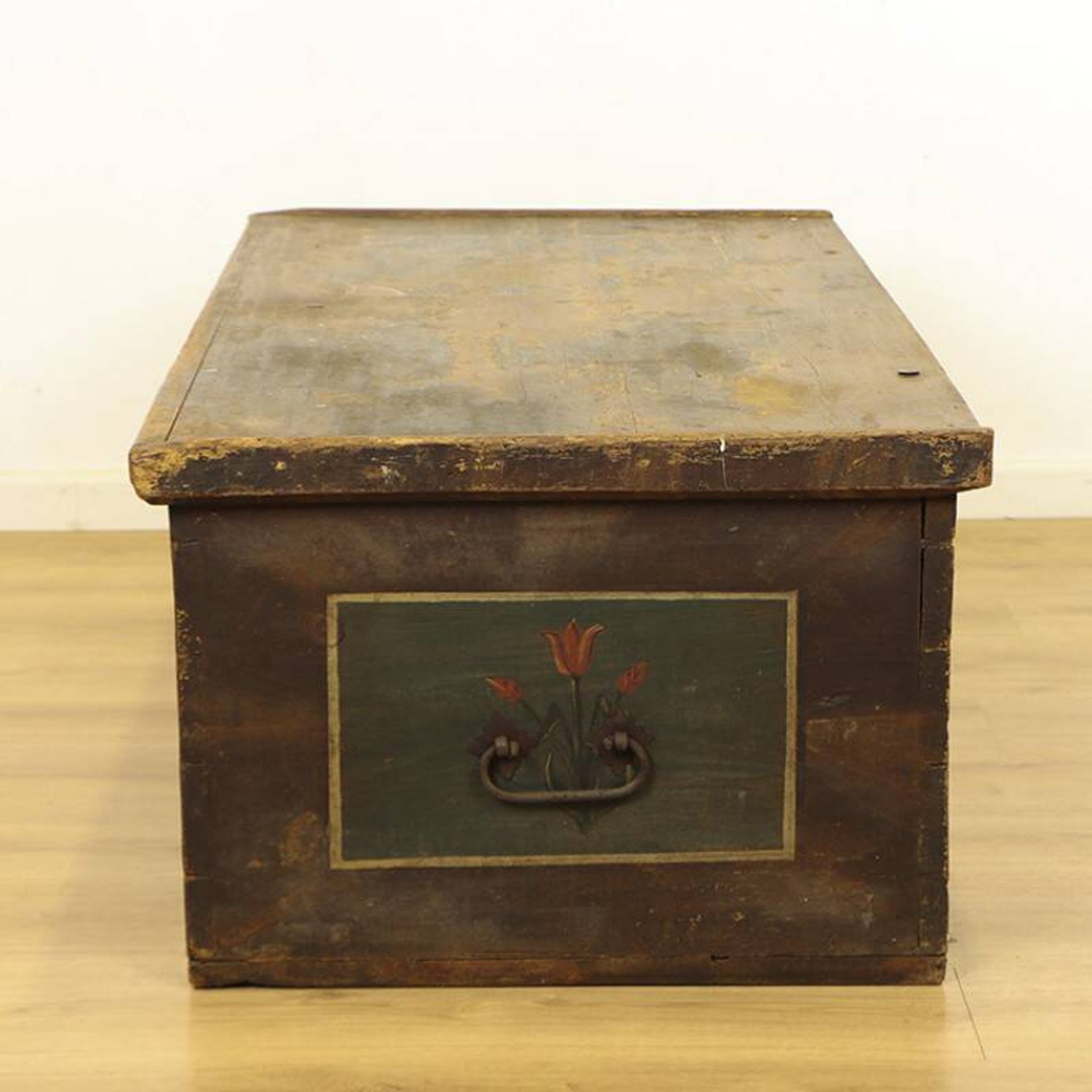 Antique Painted Folk art bridal chest