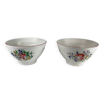 Set of 2 KG Lunéville bowls, street lamp model, early 20th century