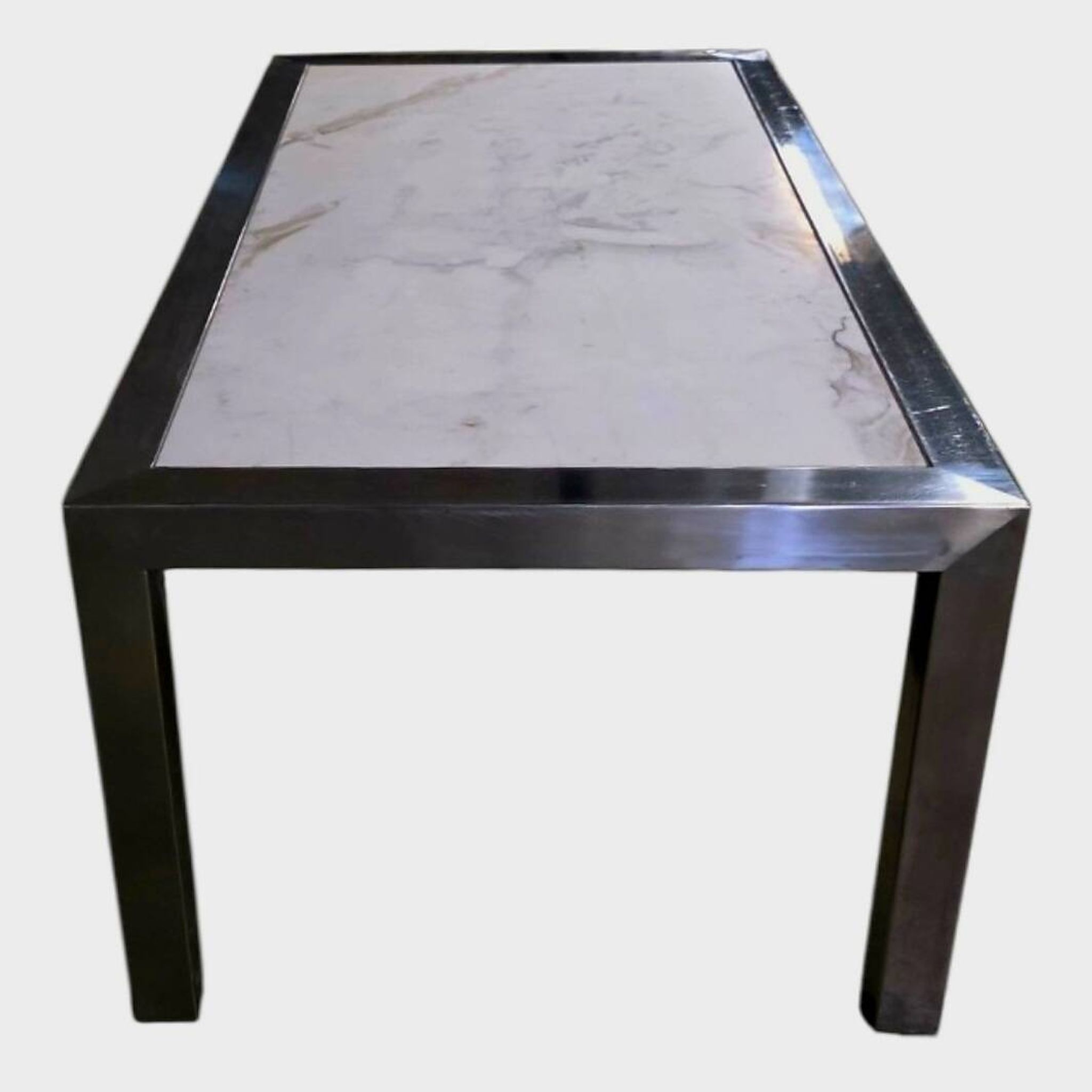 Table basse en marbre blanc – Circa 1970