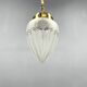 Art Deco Brass & Glass Pendant Light, Germany 1930s, Restored