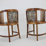 1900s pair of viennese secession armchairs