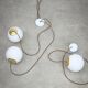 Mid-Century Italian Brass & Opaline Cluster of Lamps