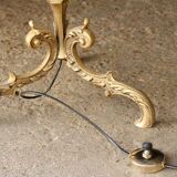 Superb 3-armed light fixture in gilded bronze