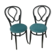 Lot de deux chaises relookées noir mat et velours curaçao