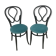 Lot de deux chaises relookées noir mat et velours curaçao