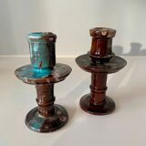 Flamed ceramic candle holders