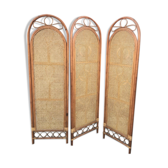Ancient bamboo screen, rattan and canning