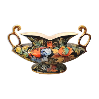 Jardinière en céramique anses à tête de cygne signé Hubert Bequet