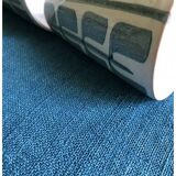 Aqua Blue Hemp Vintage Tablecloth