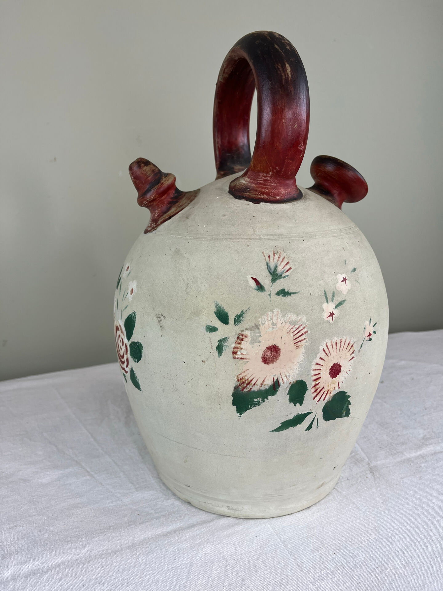 Decorated stoneware jug