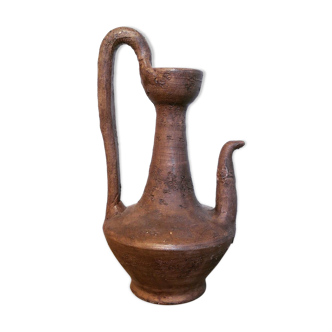 Brutalist pitcher in terracotta
