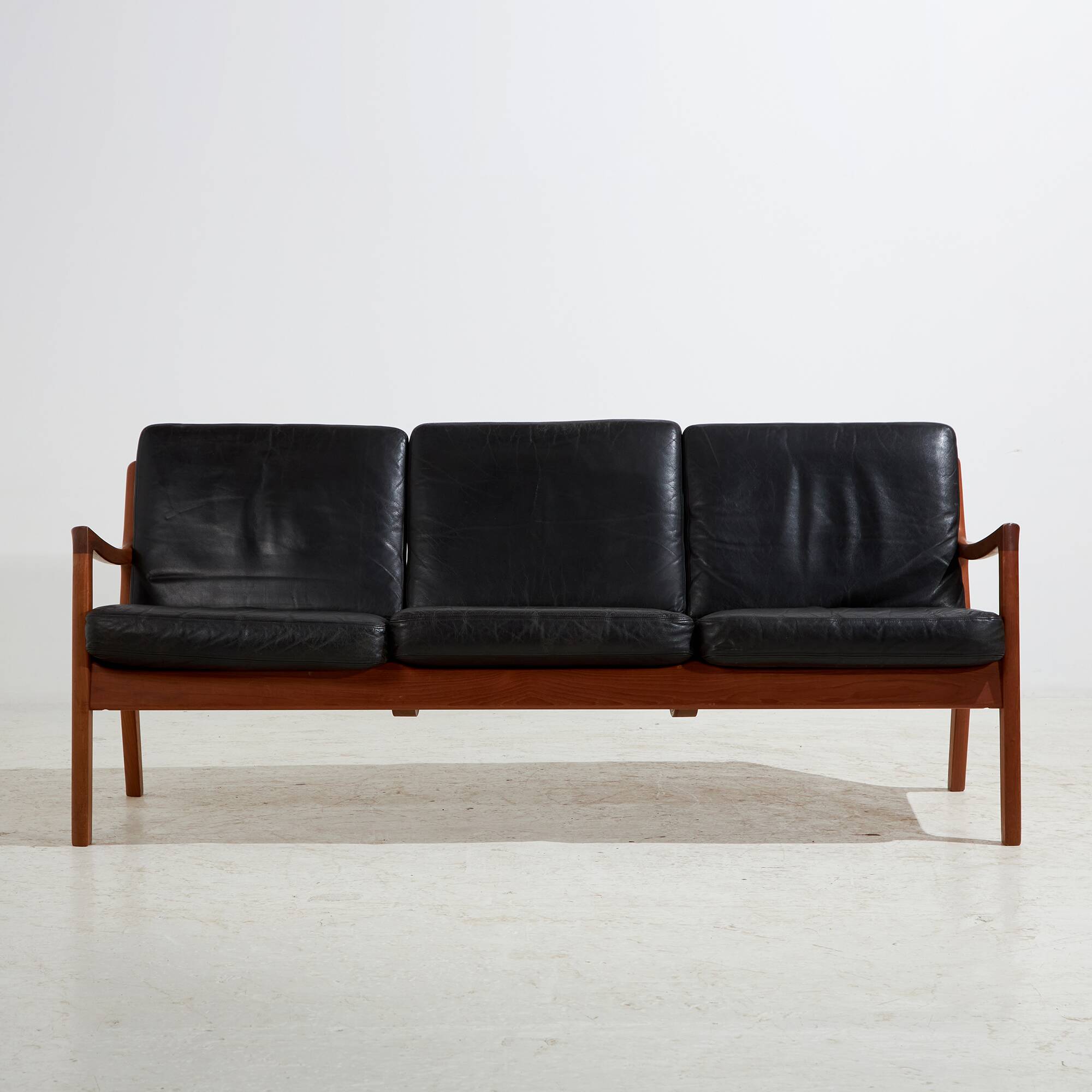 Senator Leather Sofa Set by Ole Wanscher for France & Søn, 1960s, Set of 3 (MK10221)