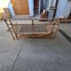 Rattan and bamboo terrace bench