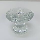 5 bougeoirs "feuilles" en verre vintage