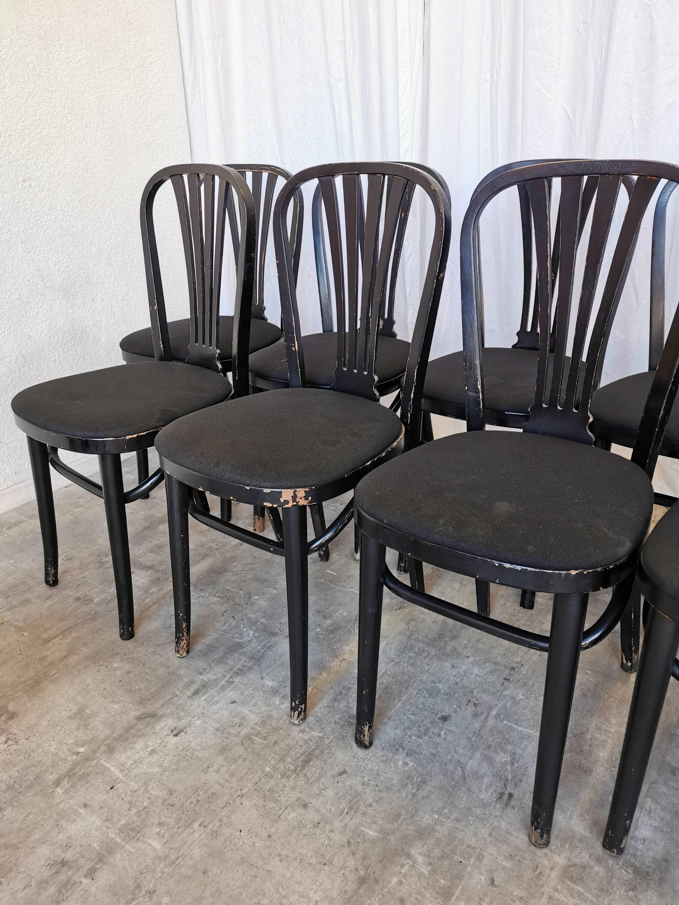 Chaise de salle à manger vintage stol kamnik noire : style yougoslave des années 1970