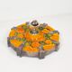 Vintage 1970s ceramic 'Fat Lava' style wall light by Hustadt Leuchten