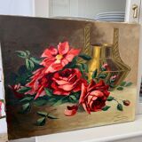 Ancienne peinture de roses