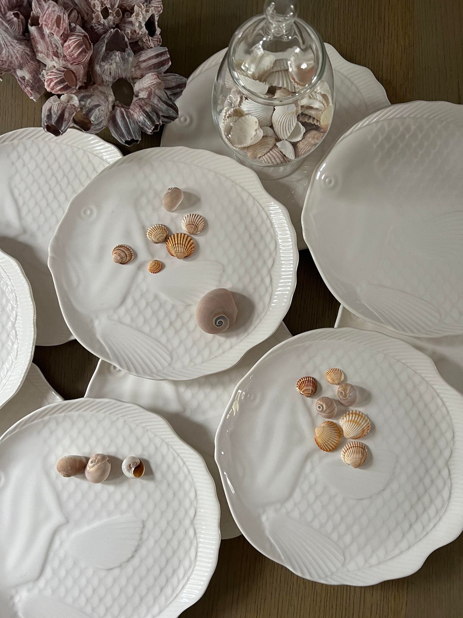 10 Vintage fish-shaped flat plates