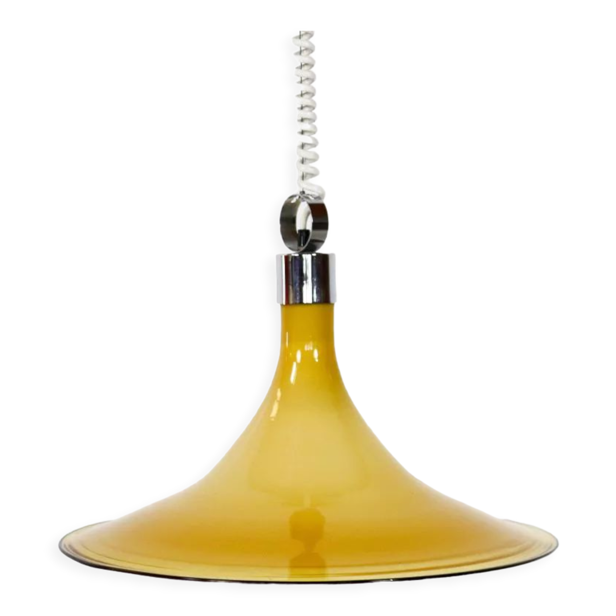 Suspension trompette en verre du milieu du siècle