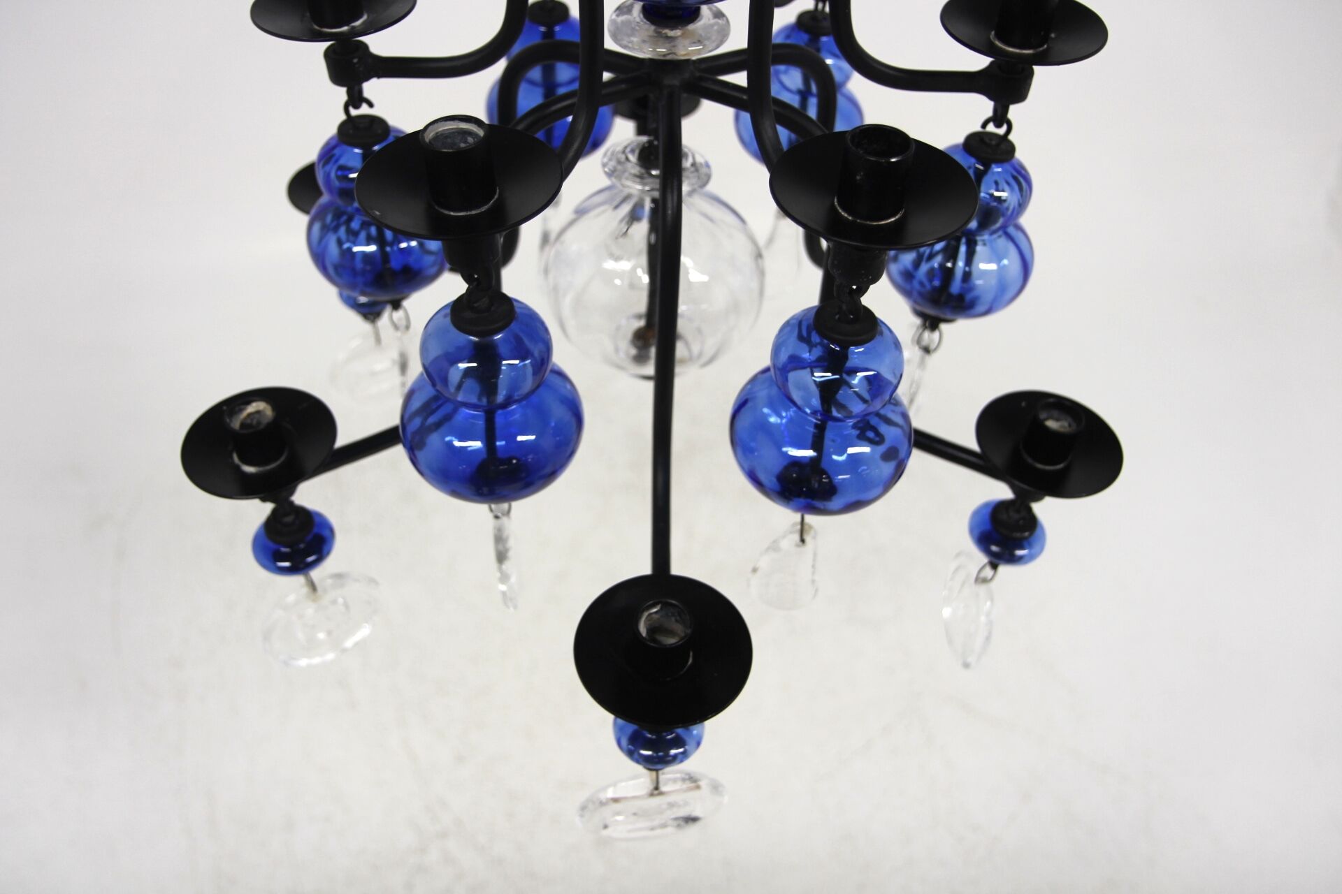 Glass chandelier, Erik Höglund, Boda Glasbruk & Smide, Sweden, 1970