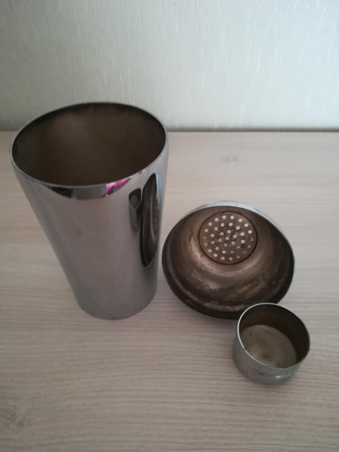 Silver metal shaker