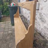 Wooden wall shelf and hooks