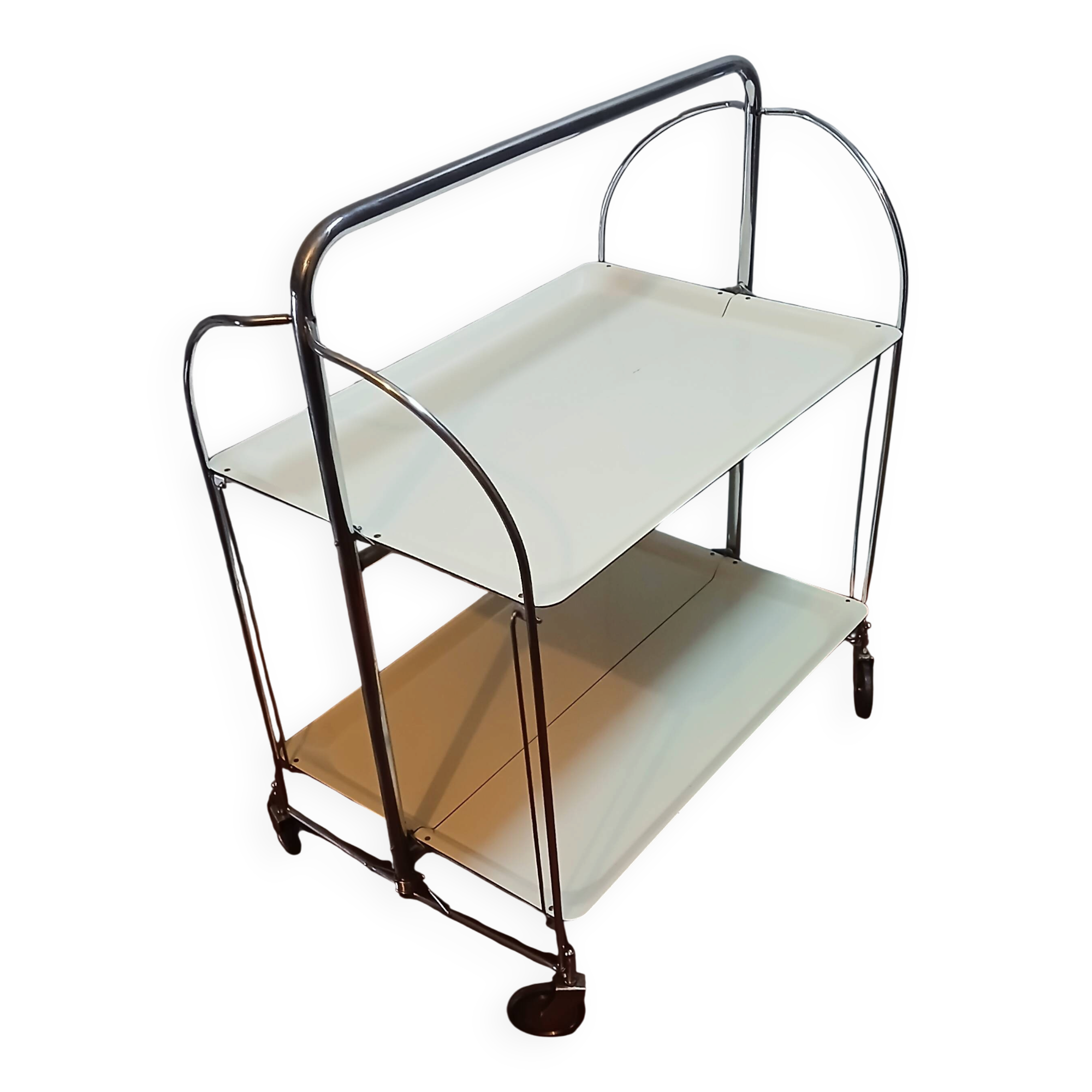 Desserte pliante sur roulettes, années 70