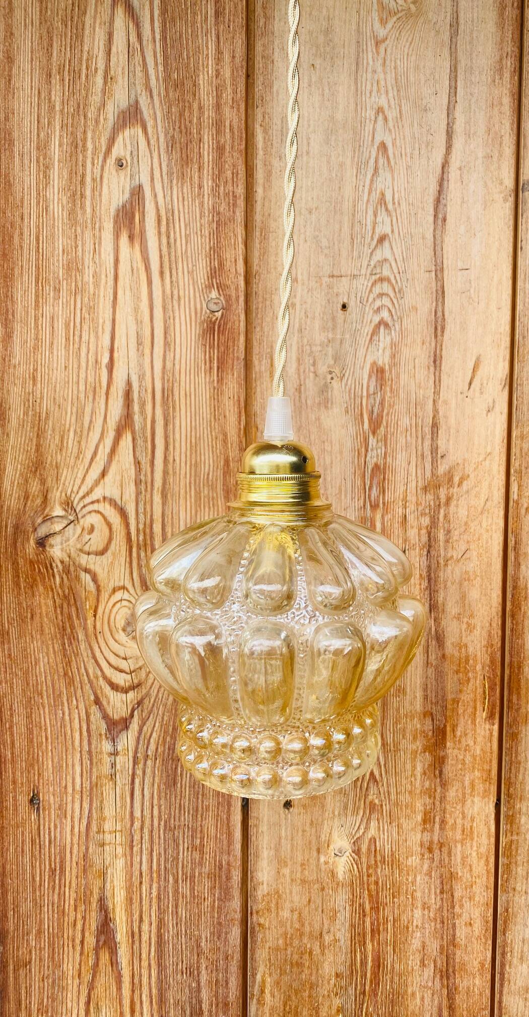 Vintage moulded glass pendant light