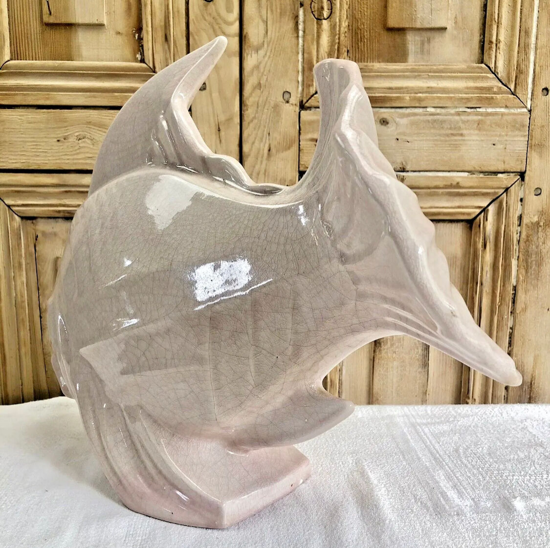 Cracked ceramic fish Art Deco Le Jan