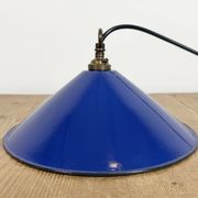 Industrial Cobalt Blue Enamel Factory Pendant Lamp, 1950s