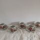 Saint-Amand Camelia – 6 hand-painted cups and saucers – 1950s/1960s