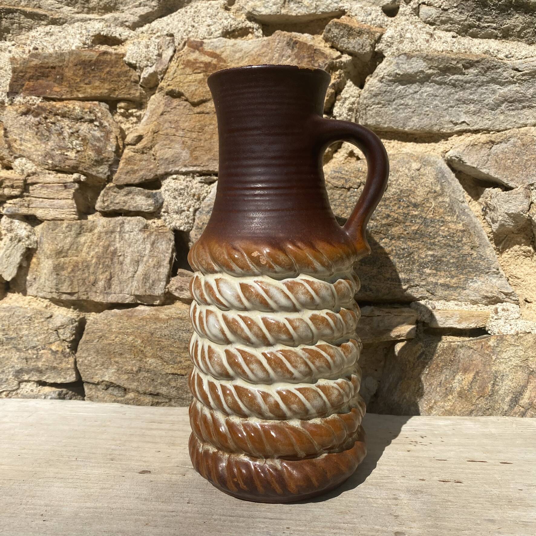 Vase en céramique West Germany effet cordage
