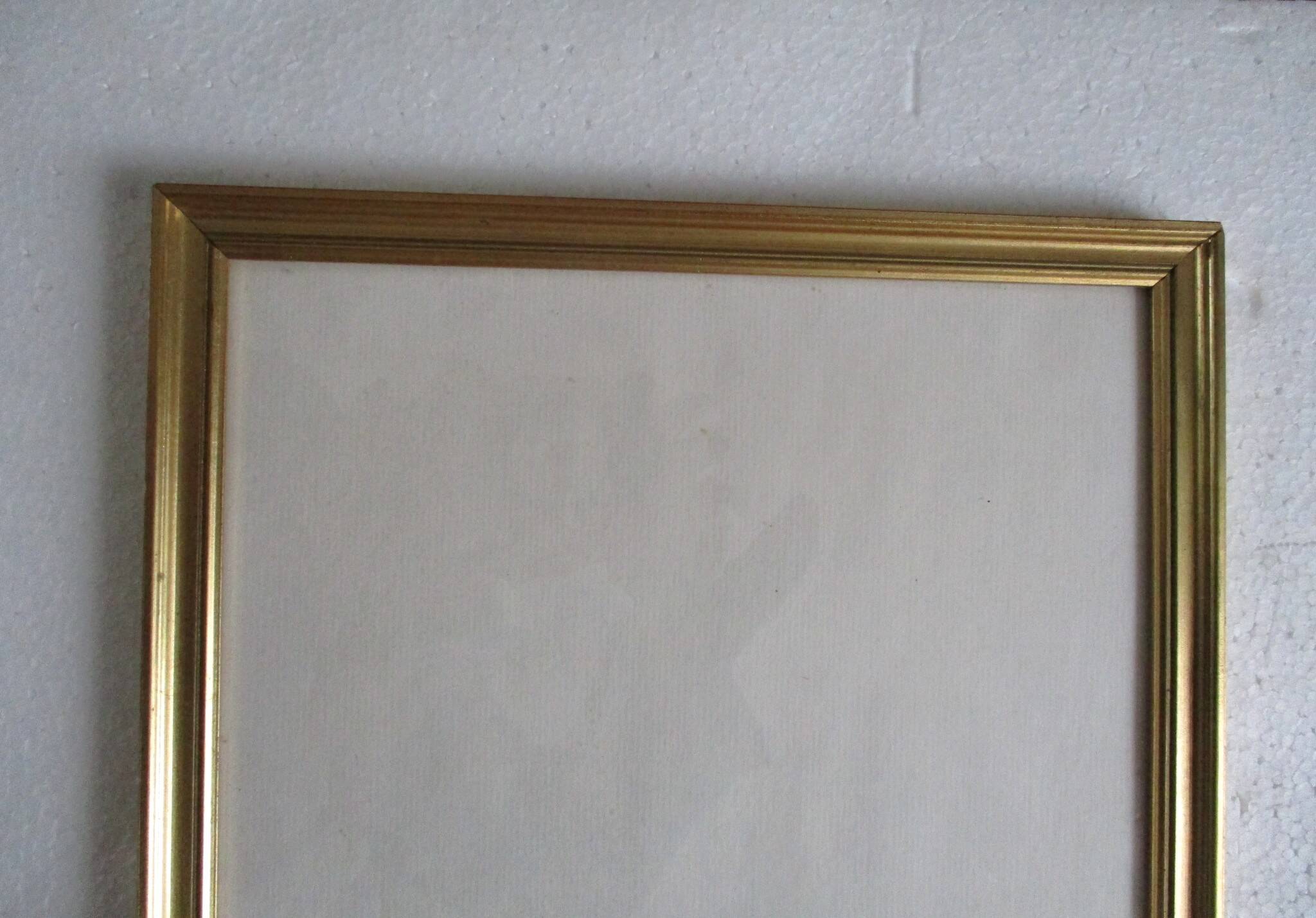 Vintage gilded wood frame for 241 x 302 mm subject