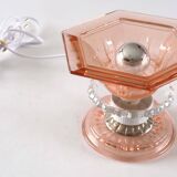Art Deco pink glass lamp
