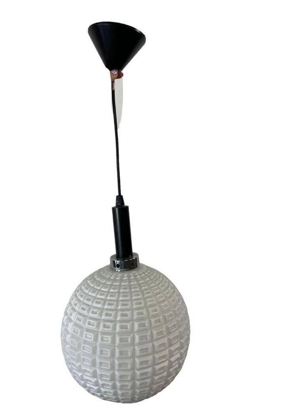 Globe suspendu vintage en opaline blanche / suspension PHILIPS