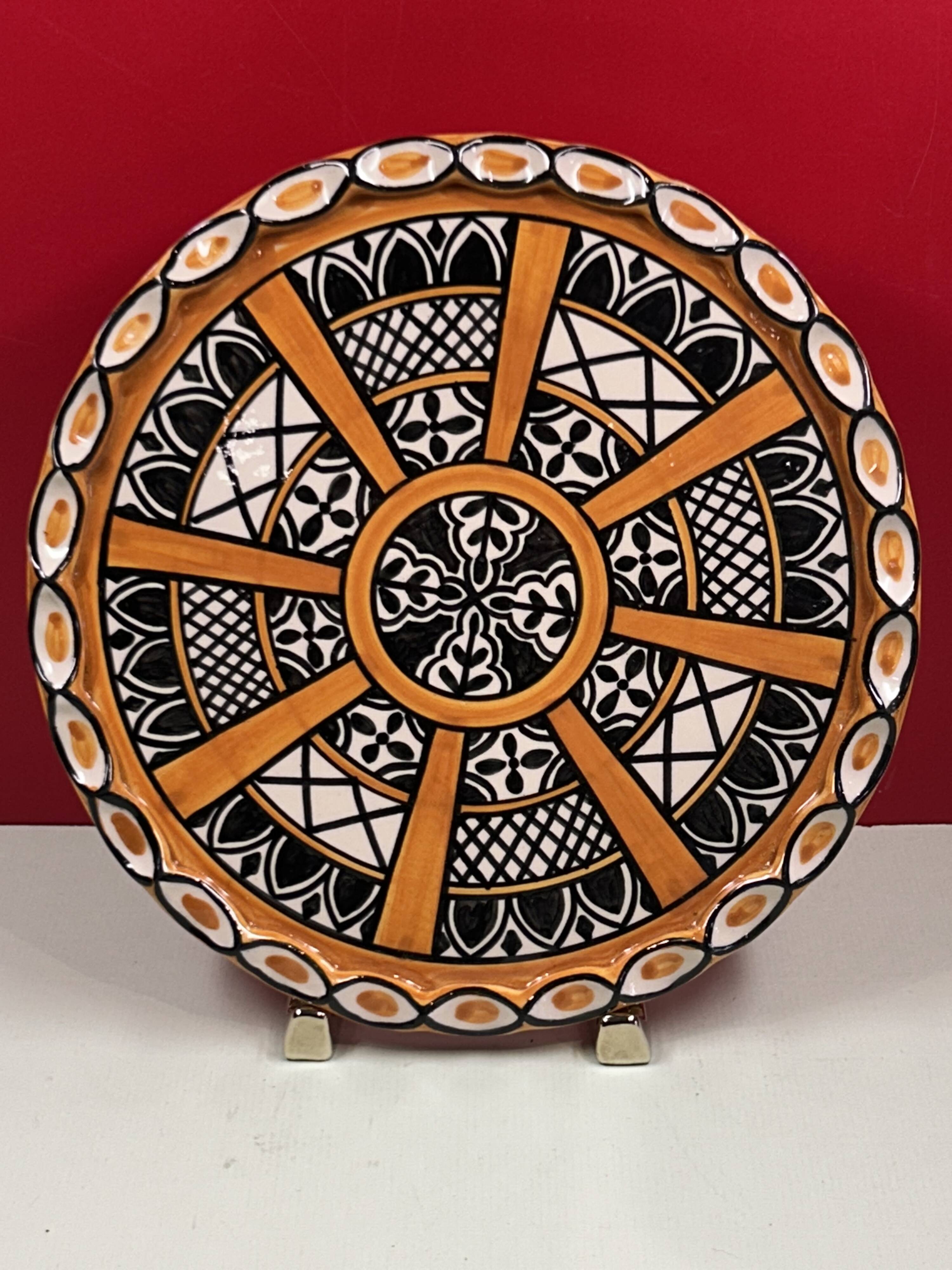 Large trivet or pie dish 20th century Yvon Roy 27 cm