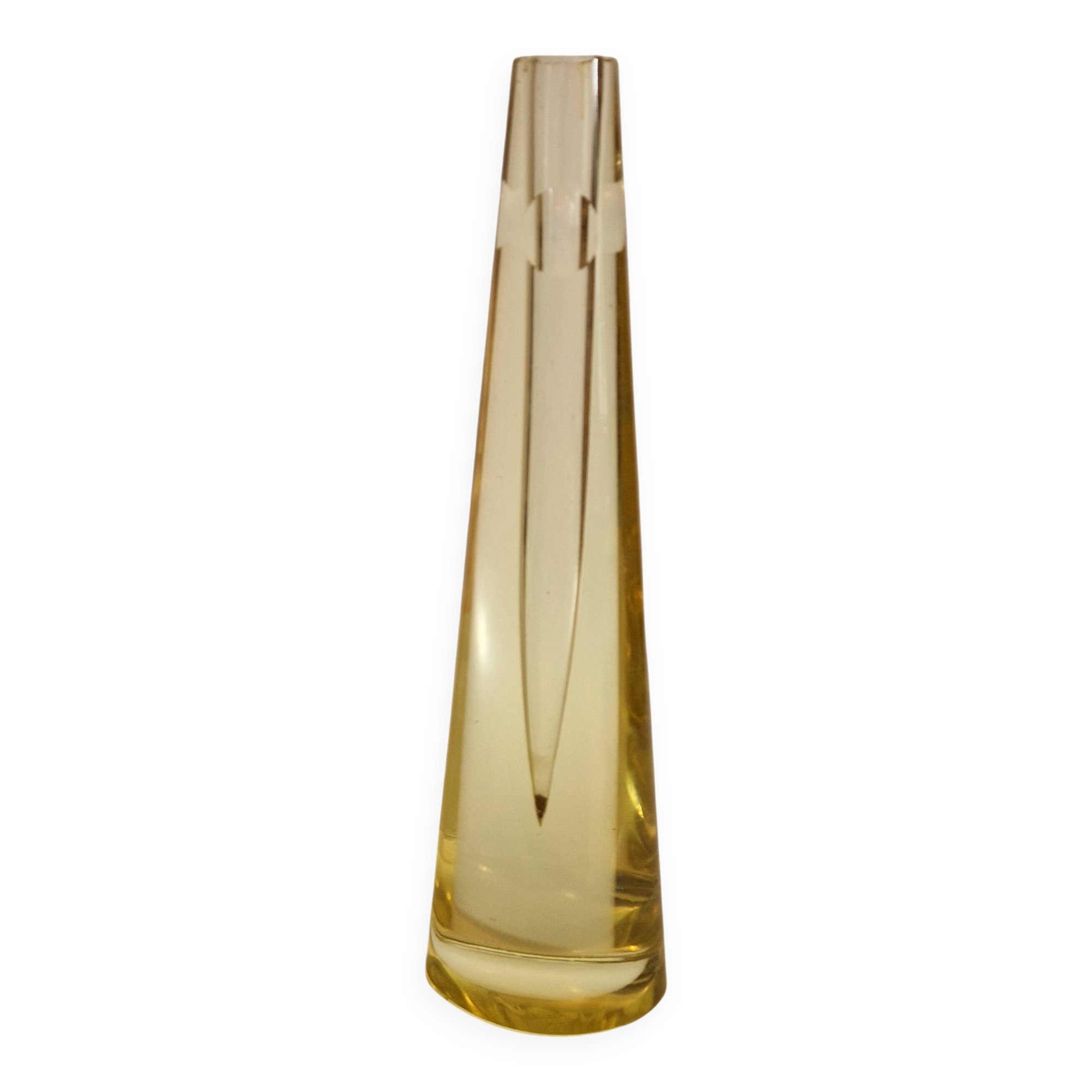 Bohemian soliflore vase, citrine glass