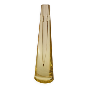 Vase bohème soliflore, verre citrine