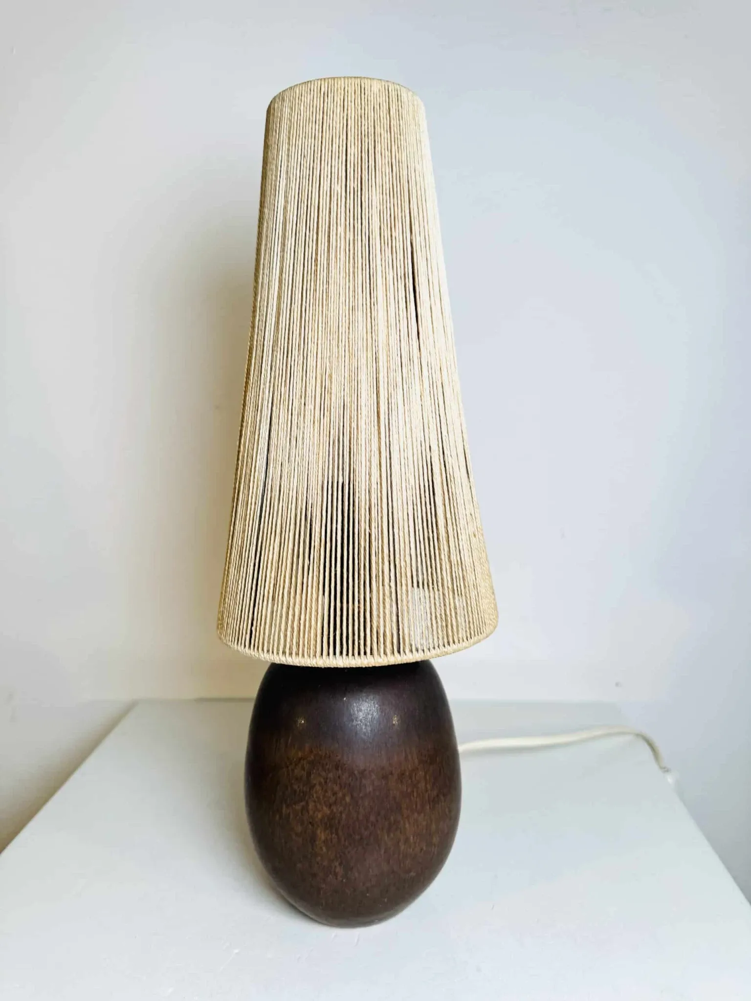 Ceramic And Sisal Table Lamp By Agne Aronsson, Sweden, 1960S