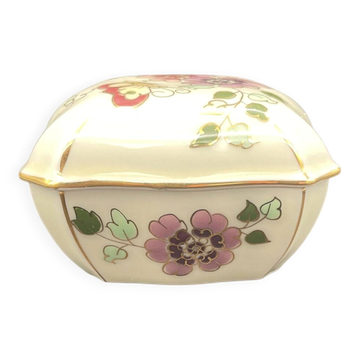 Vintage porcelain jewellery box Zsolnay Pécs, hand-painted, d
