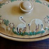 Large Alsatian terrine in ochre terracotta