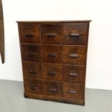 Meuble de métier ancien à 12 tiroirs, circa 1900