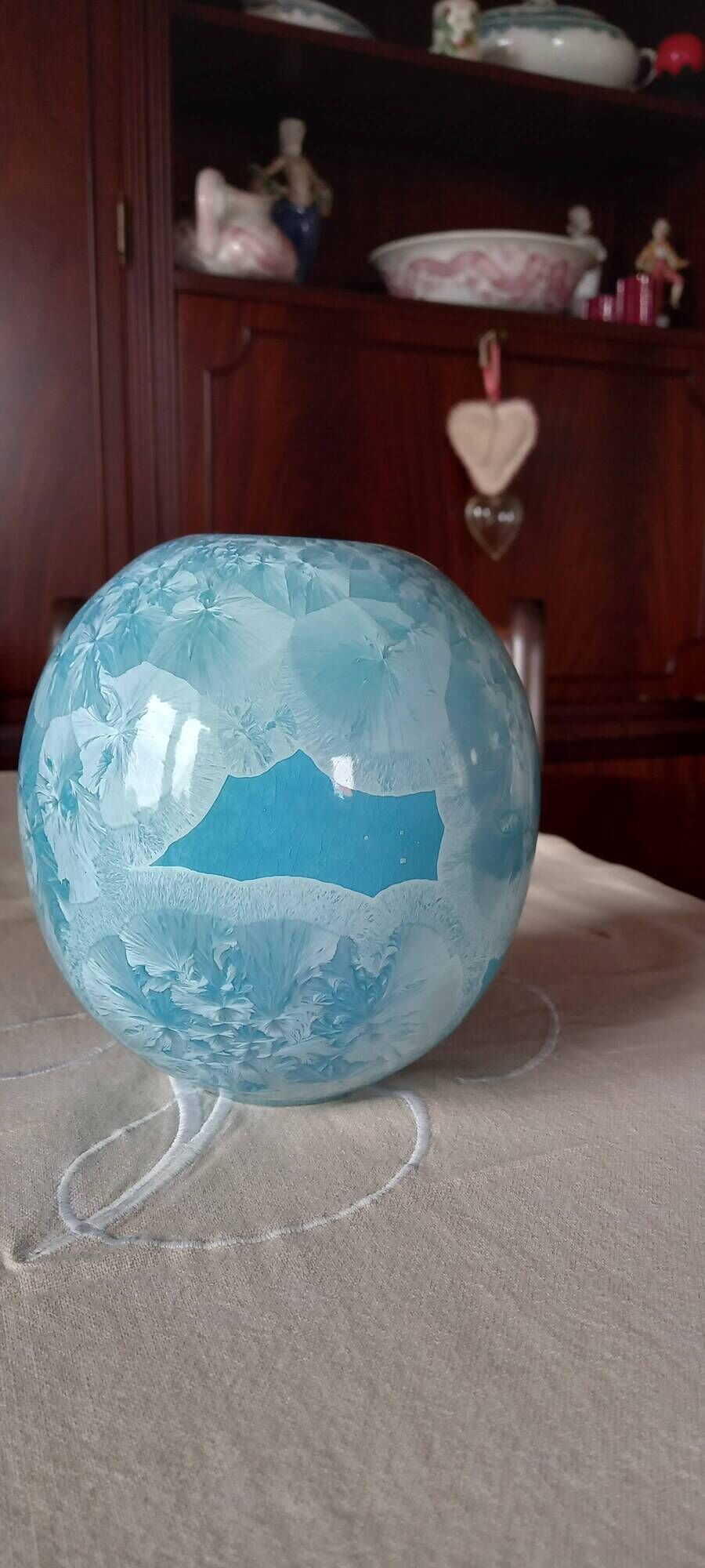 Vase Hélène LAIZÉ Saint-Cyr-Sur-Loire H.L.Z. – Blue crystalline stoneware