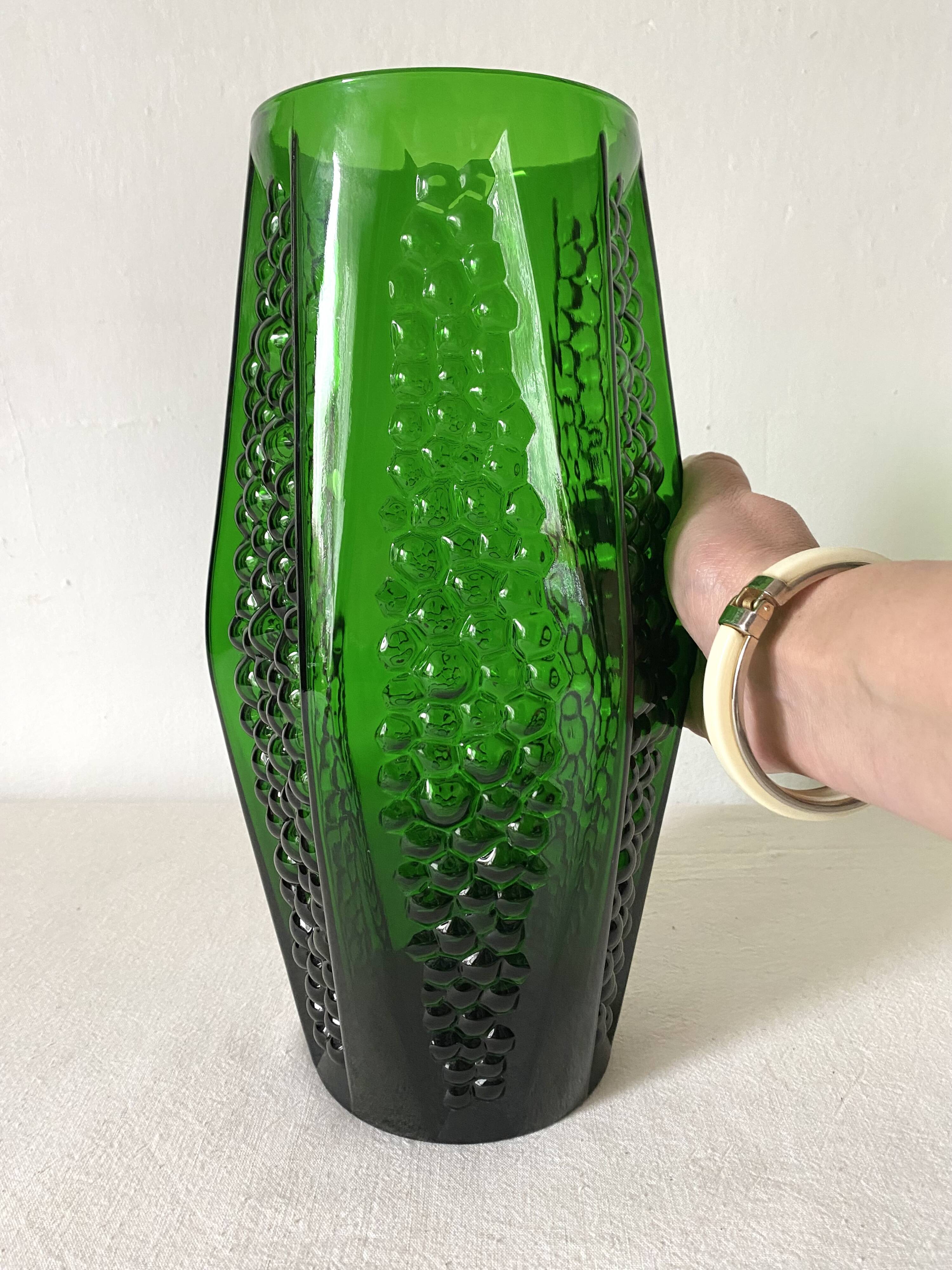 Large Art Deco glass vase 34 cm