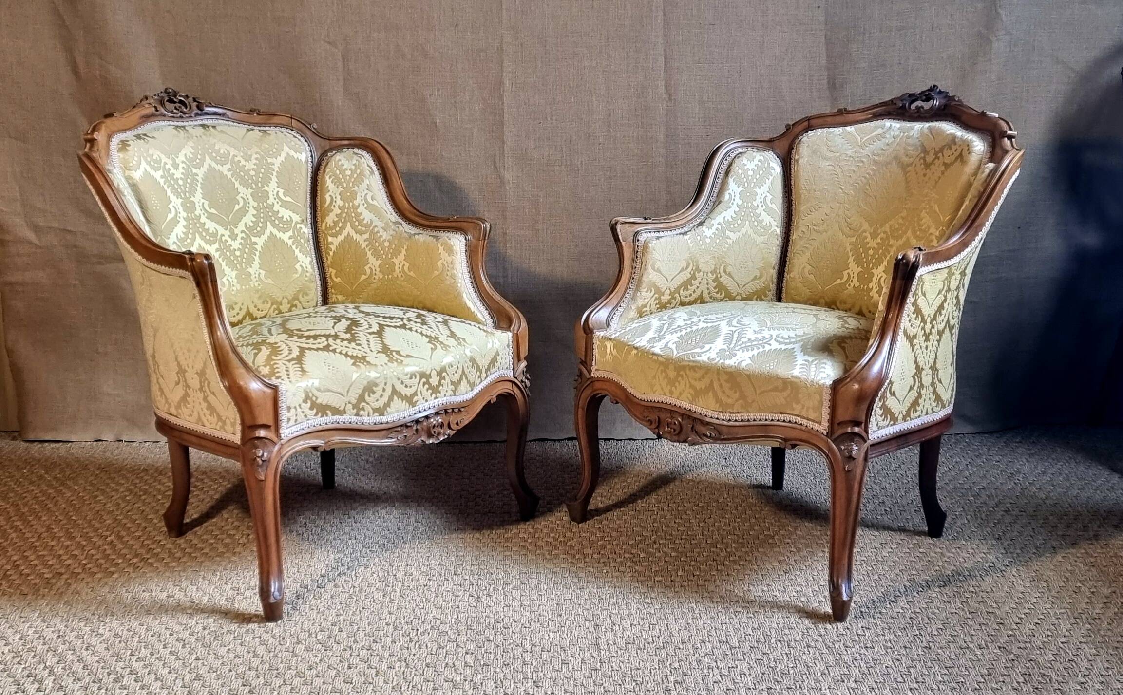 Pair of Louis XV style armchairs