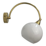 Old vintage curve opal wall lamp