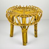 Vintage rattan stool, Italy, 1960s