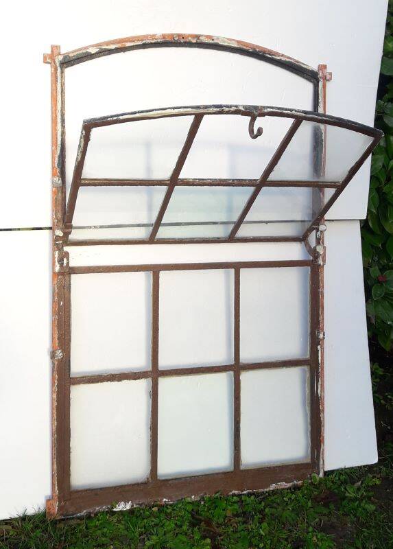 W84xH137.5 industrial curved metal glass frame window