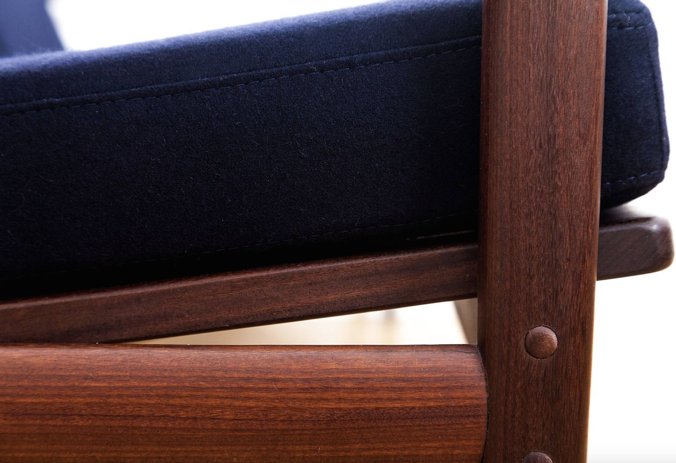 Afromosia & Wool Kandidaten Sofa by Ib Kofod-Larsen for OPE, 1950s