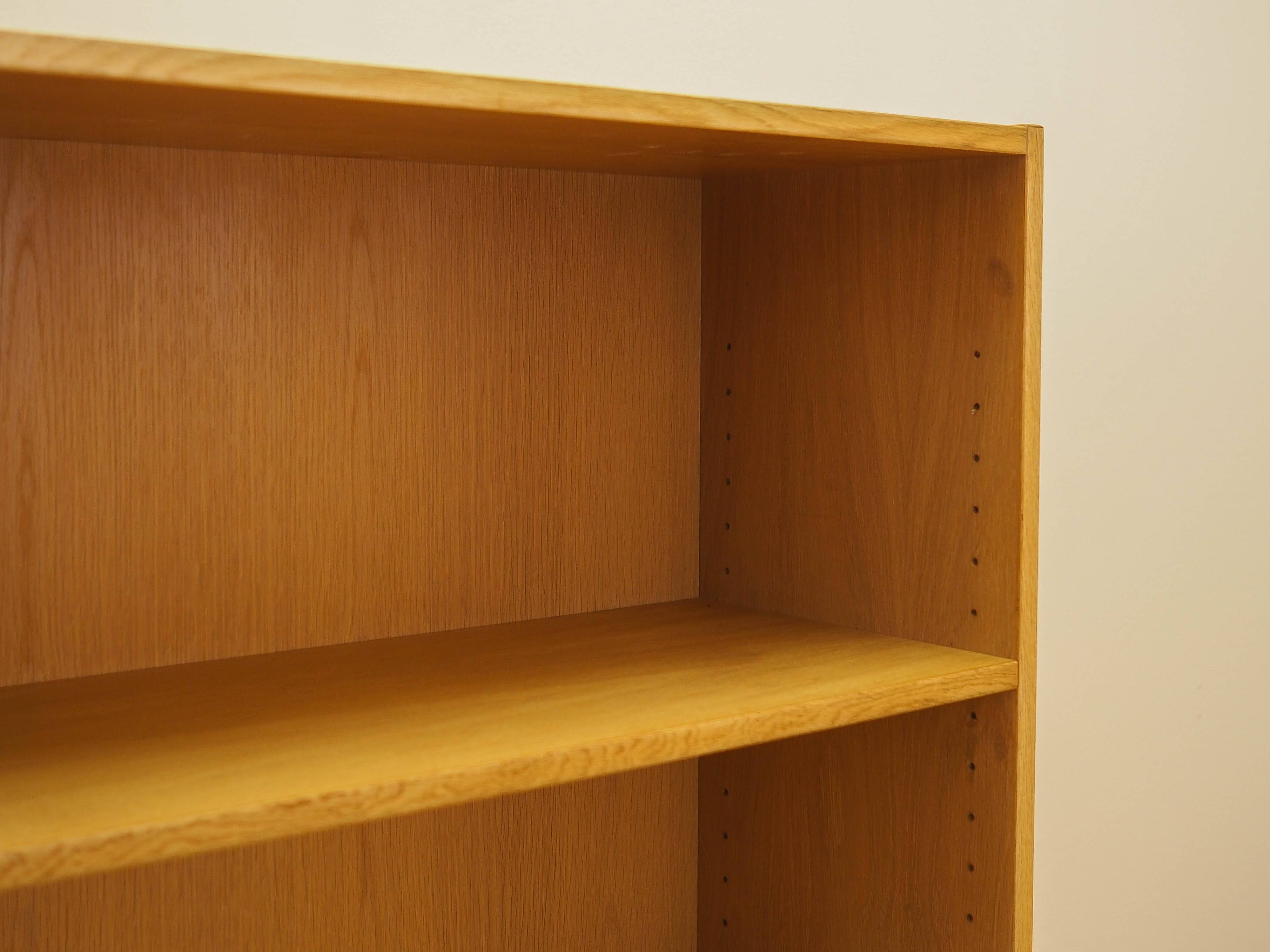 Ash shelving unit on splayed legs, Denmark, 1960s